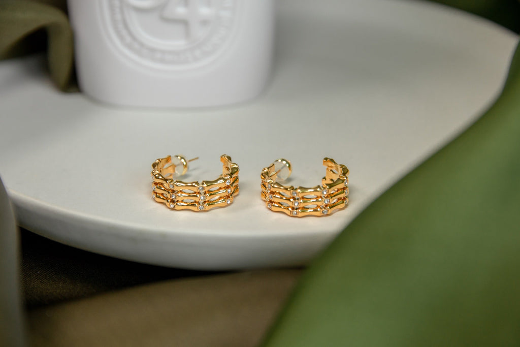 Bamboo Hoop Earring