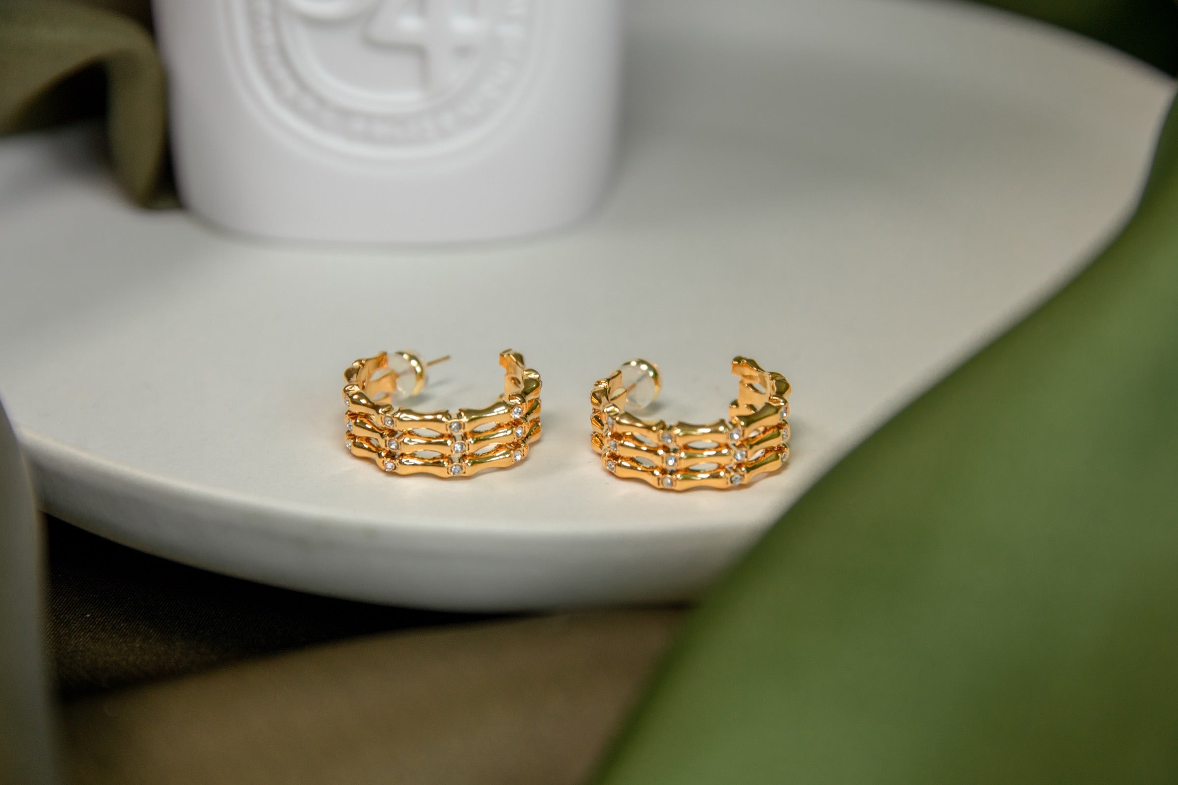 Bamboo Hoop Earring