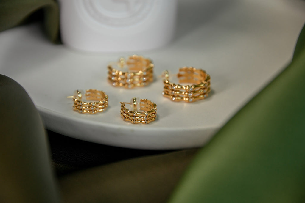 Bamboo Hoop Earring