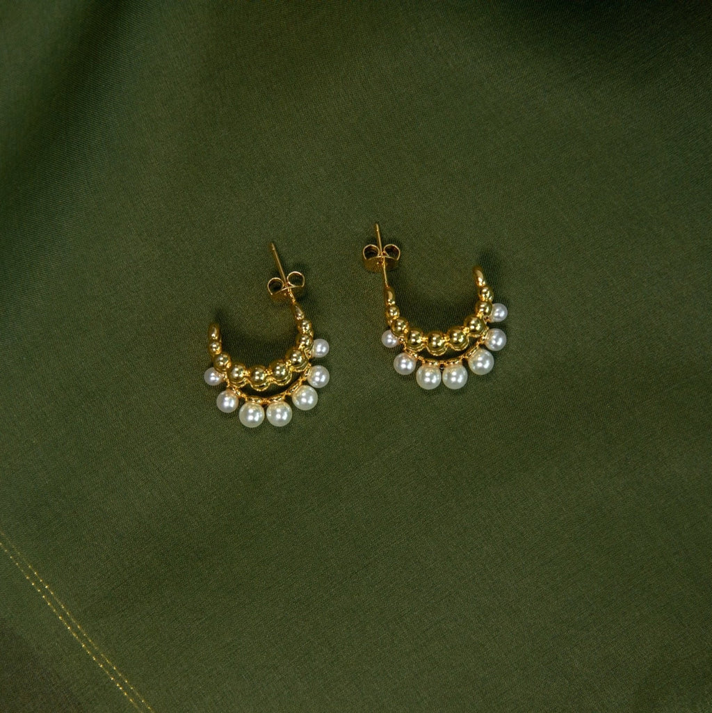 Pearl Beaded Hoop Earring