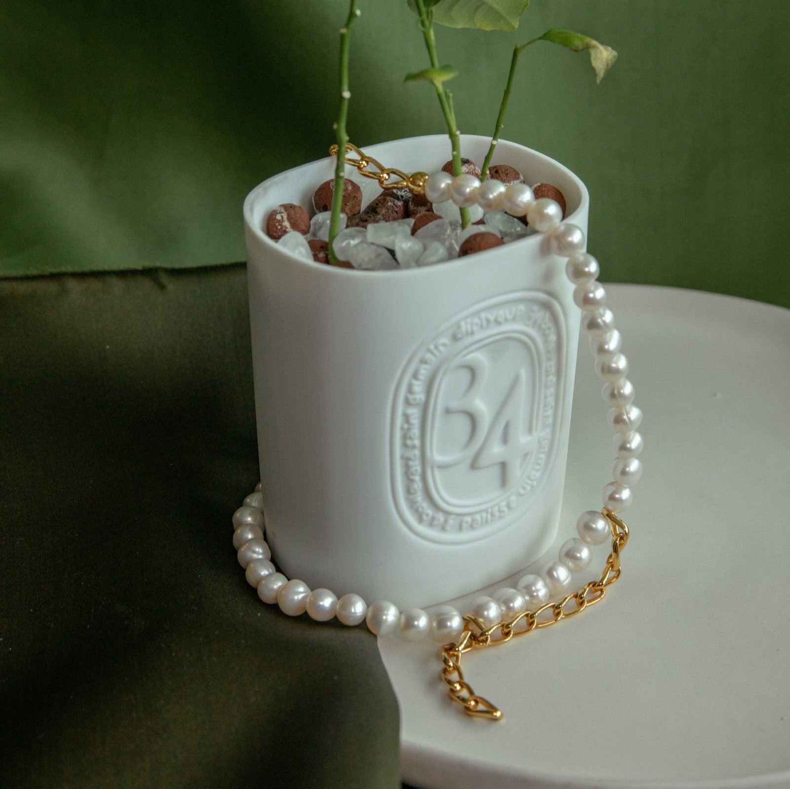 Pearl Necklace With Chain