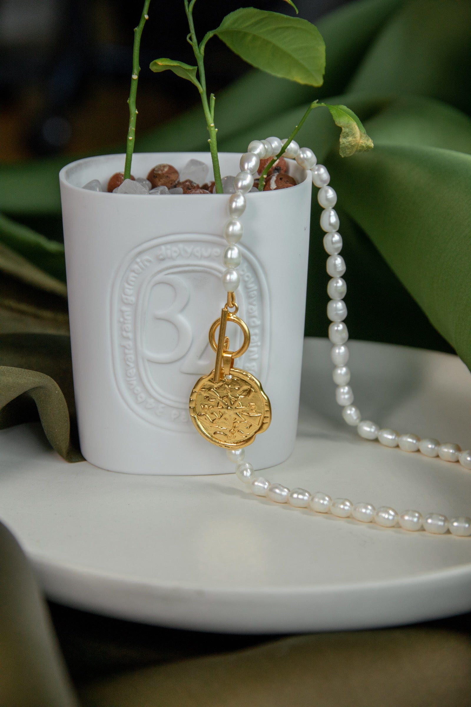 Voyage Coin Pearl Necklace