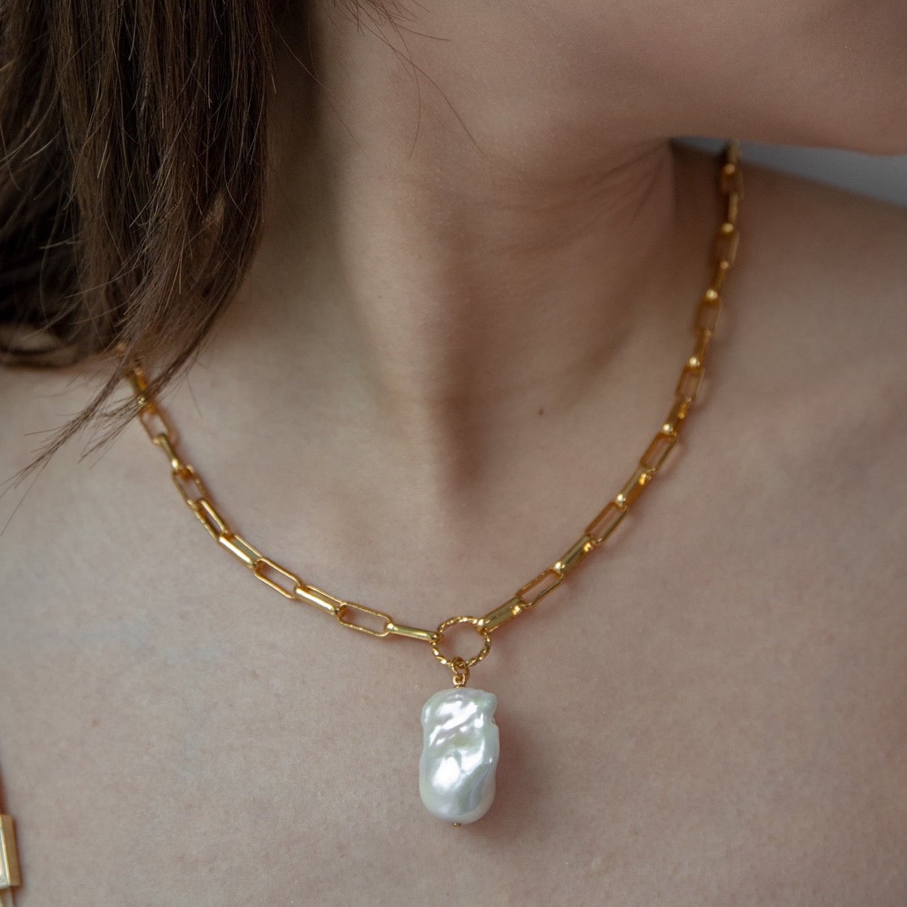 Baroque Flat Chain Necklace