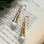 Golden Pearl Drop Earring