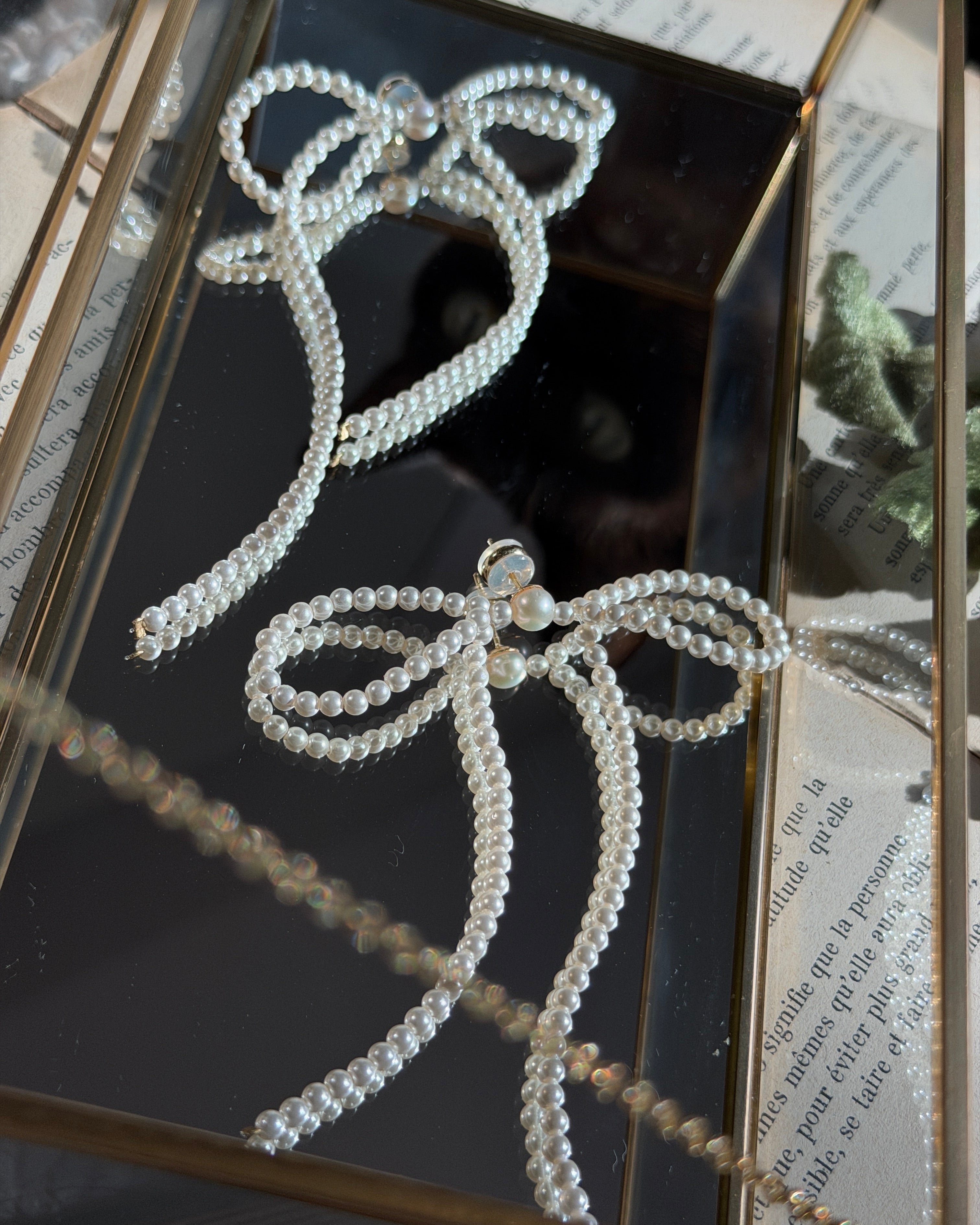 Big Bow Faux Pearl Earring
