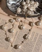 Faux Baroque Pearl Long Necklace