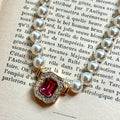 Vintage Style Gem Pendant Necklace