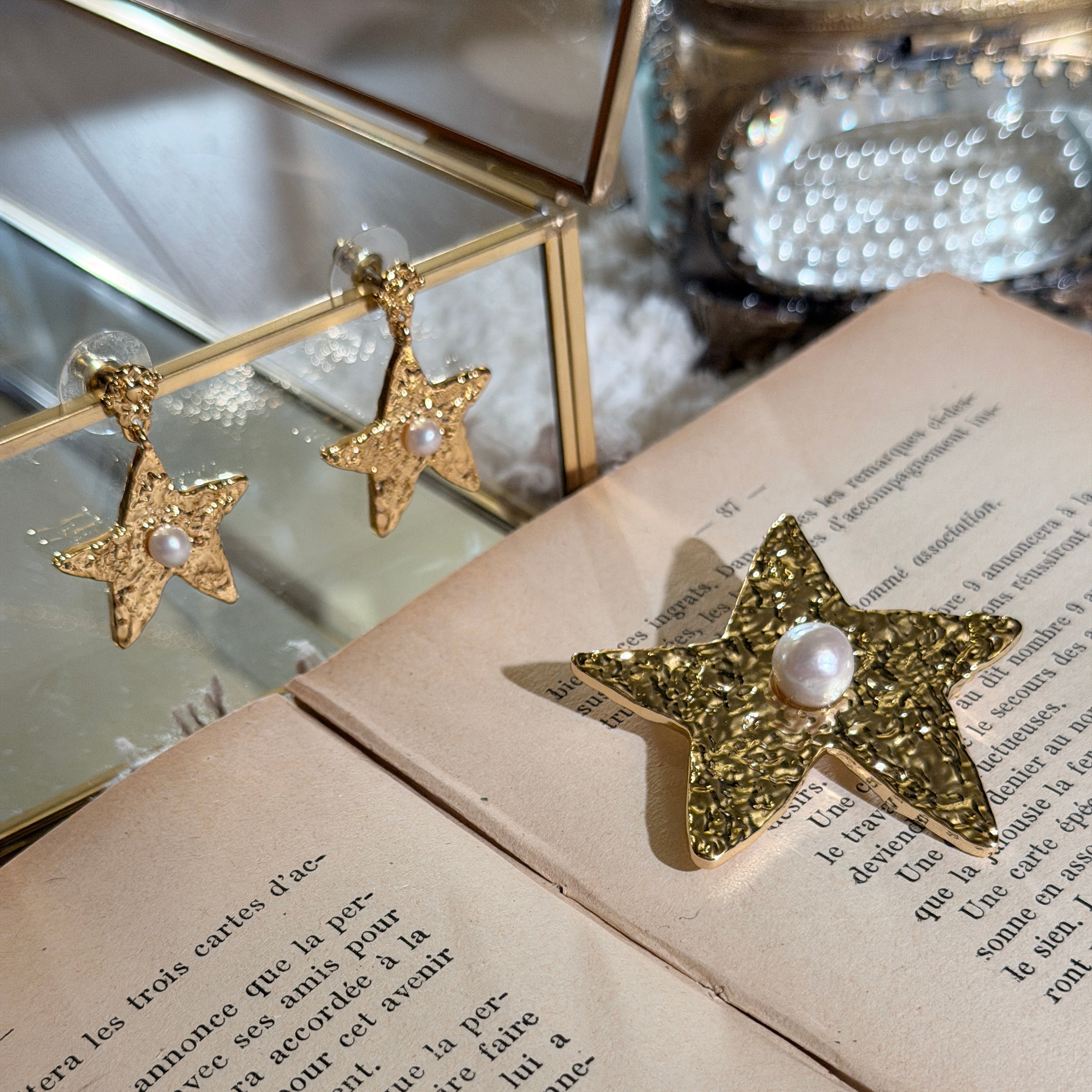 Pearl Starfish Earring