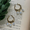 Baroque Pearls and Gold Hoop Earring