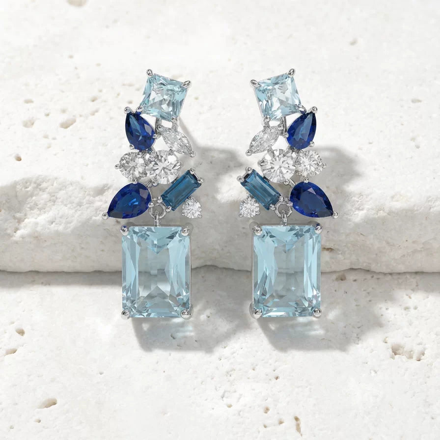 Azure Breeze Drop Earrings