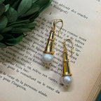 Golden Pearl Drop Earring