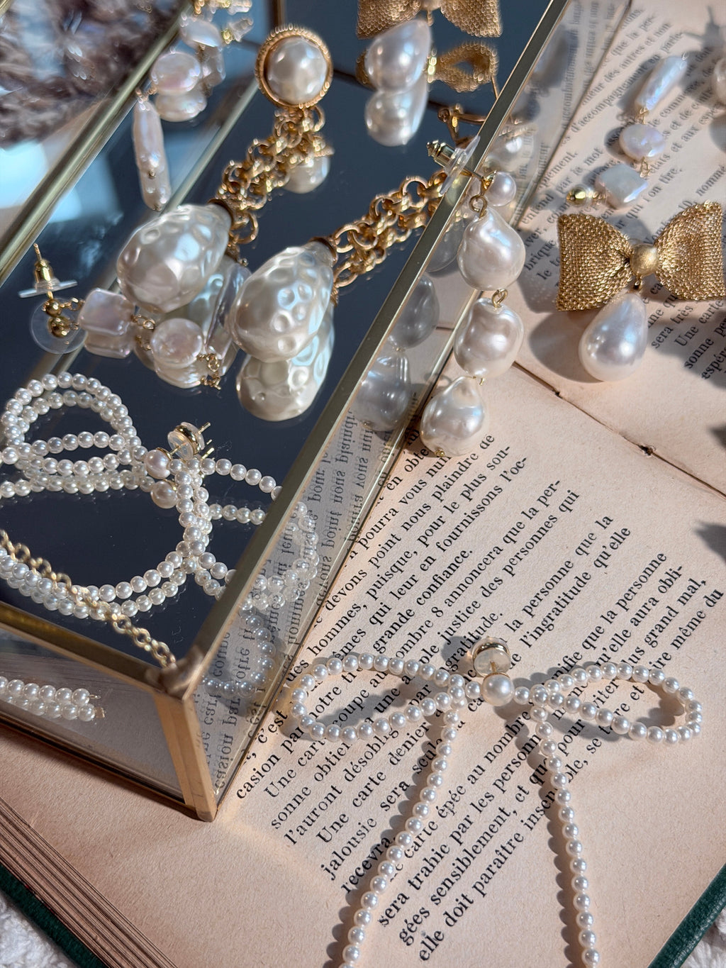 Big Bow Faux Pearl Earring