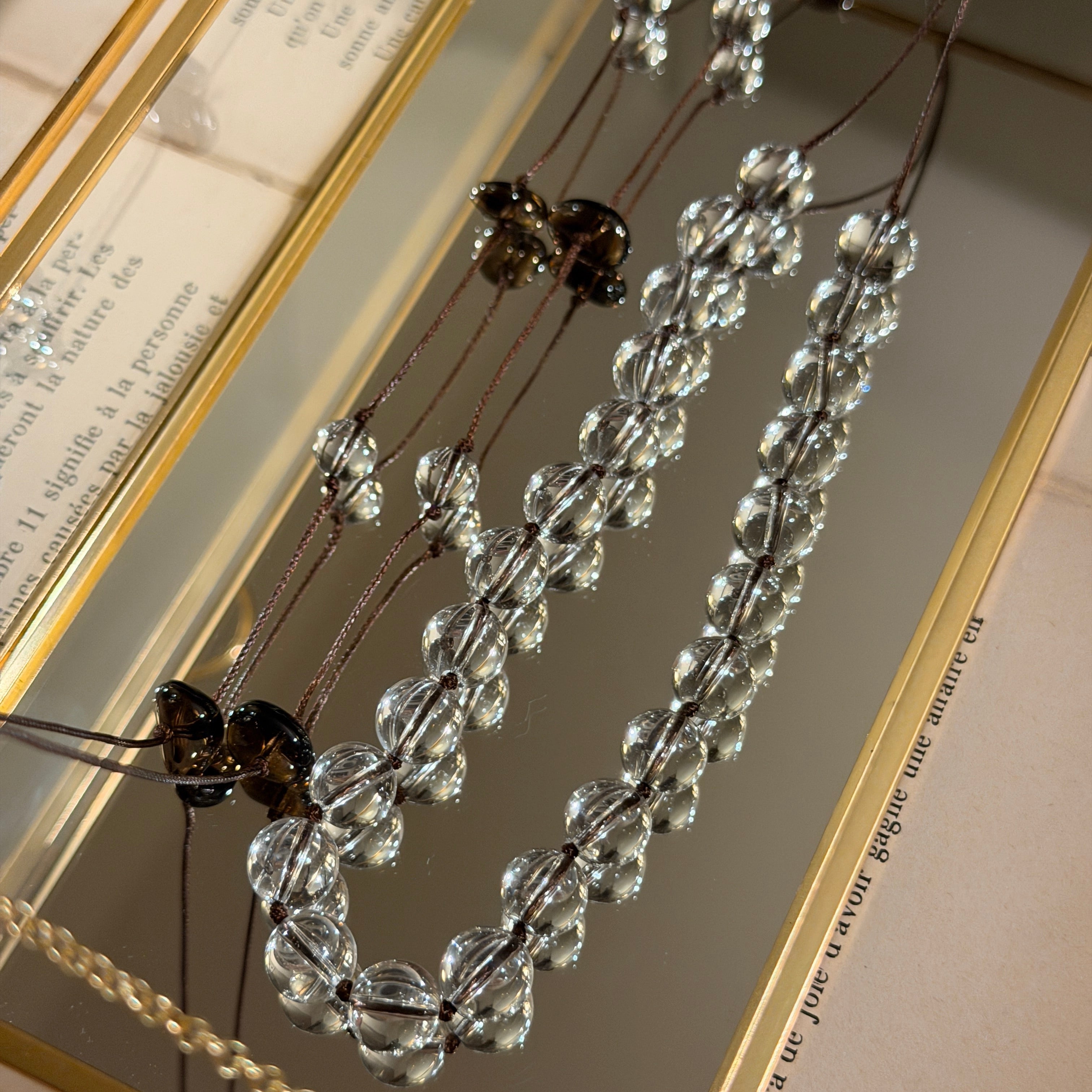 White Crystal Tassel Necklace