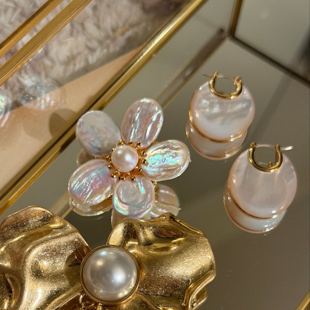 Baroque Pearl Flower Brooch
