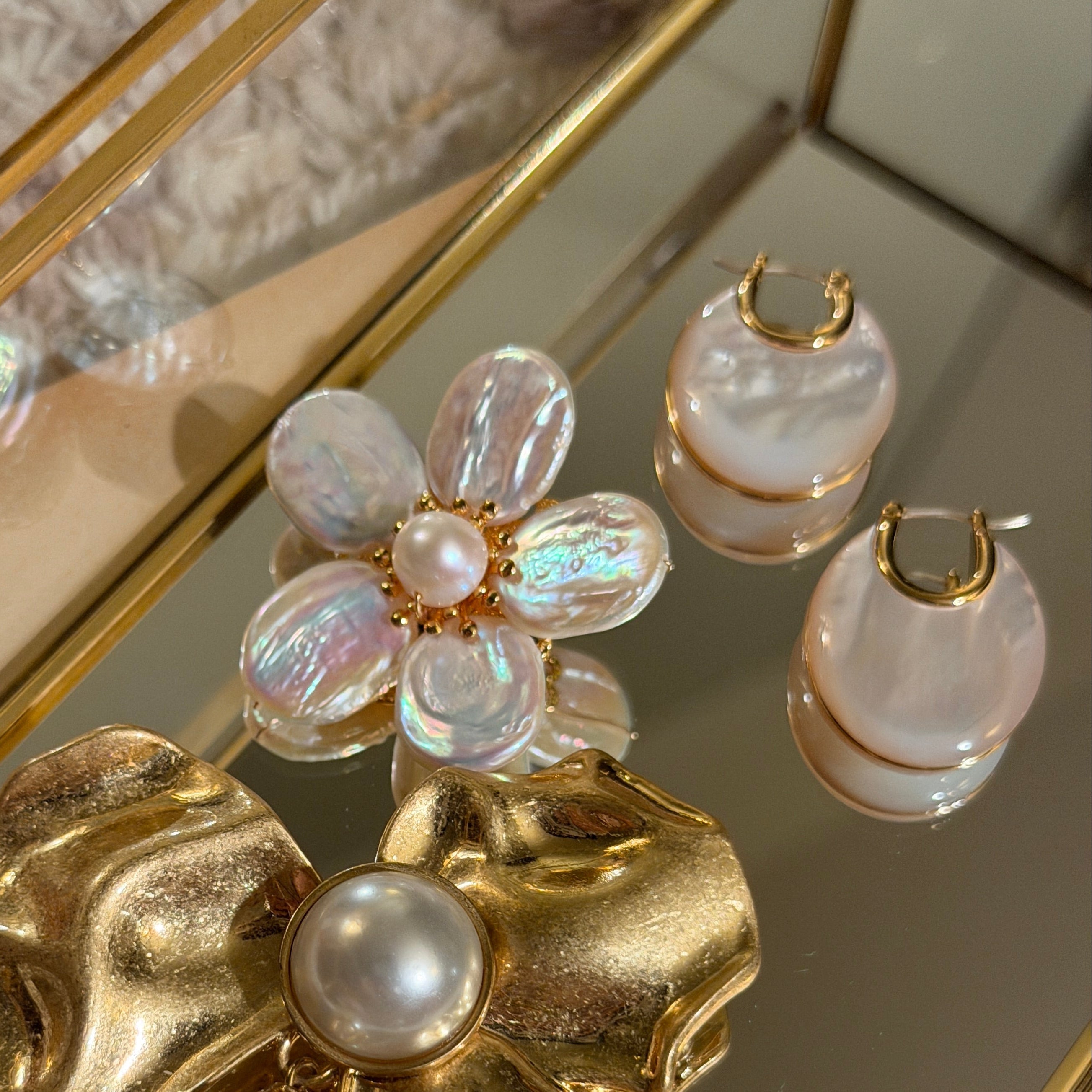 Baroque Pearl Flower Brooch