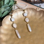 Multi-Shape Keshi Pearl Long Earring