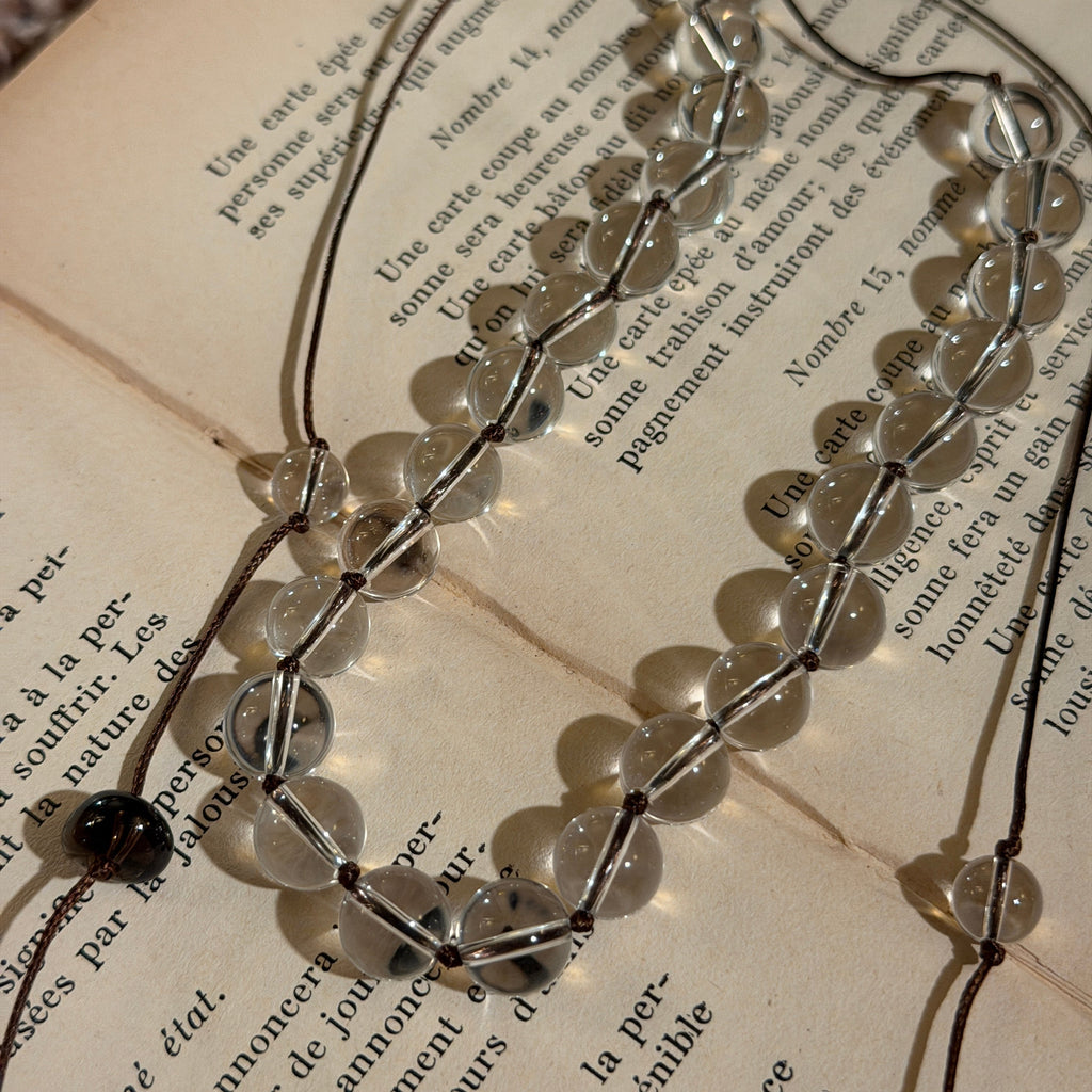 White Crystal Tassel Necklace