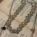White Crystal Tassel Necklace