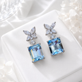 Oceane Royale Aquamarine Diamond Earrings