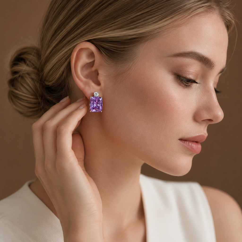 Lavender Radiance Stud Earrings
