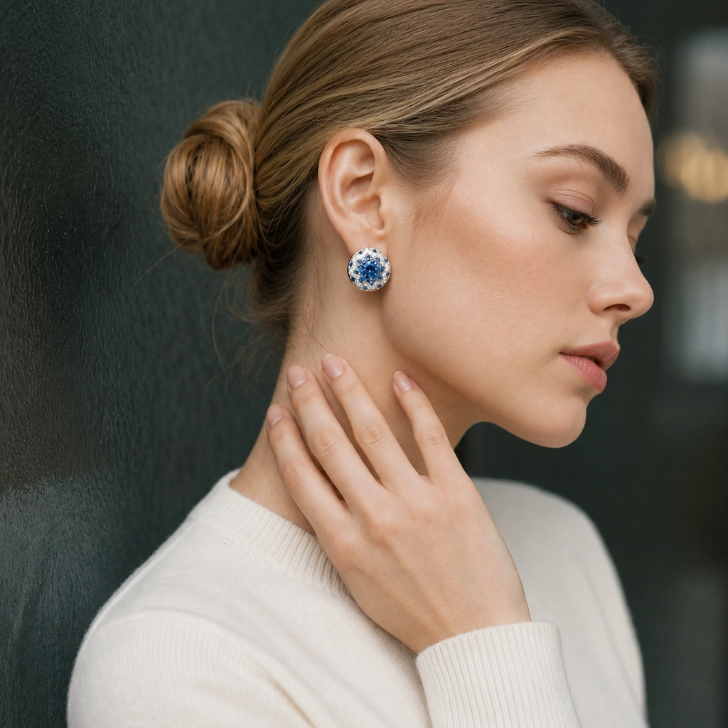 Royal Sapphire Stud Earrings