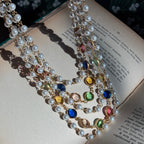 Vintage Style Multiple Gems Necklace
