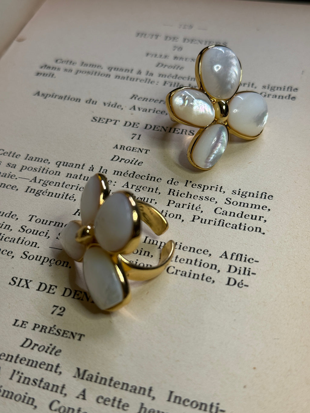 Mother of Pearl Flower Ring