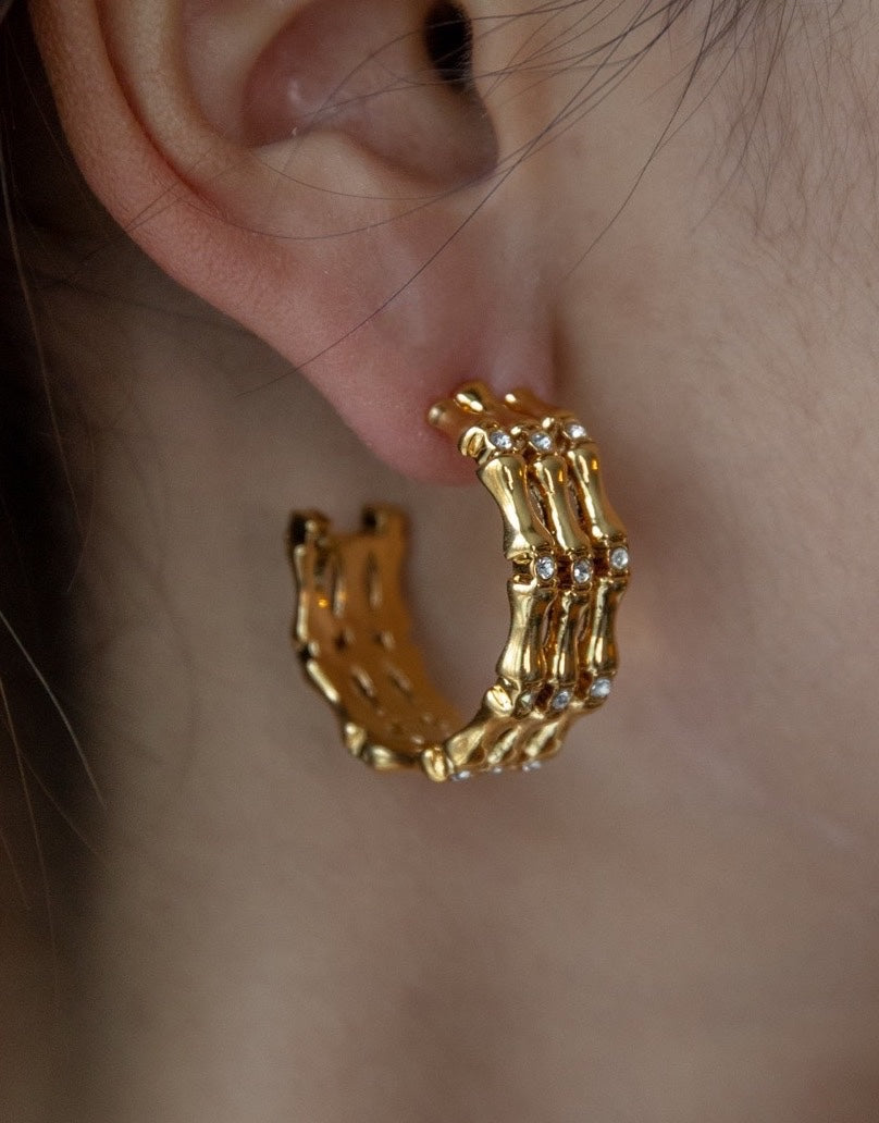 Bamboo Hoop Earring