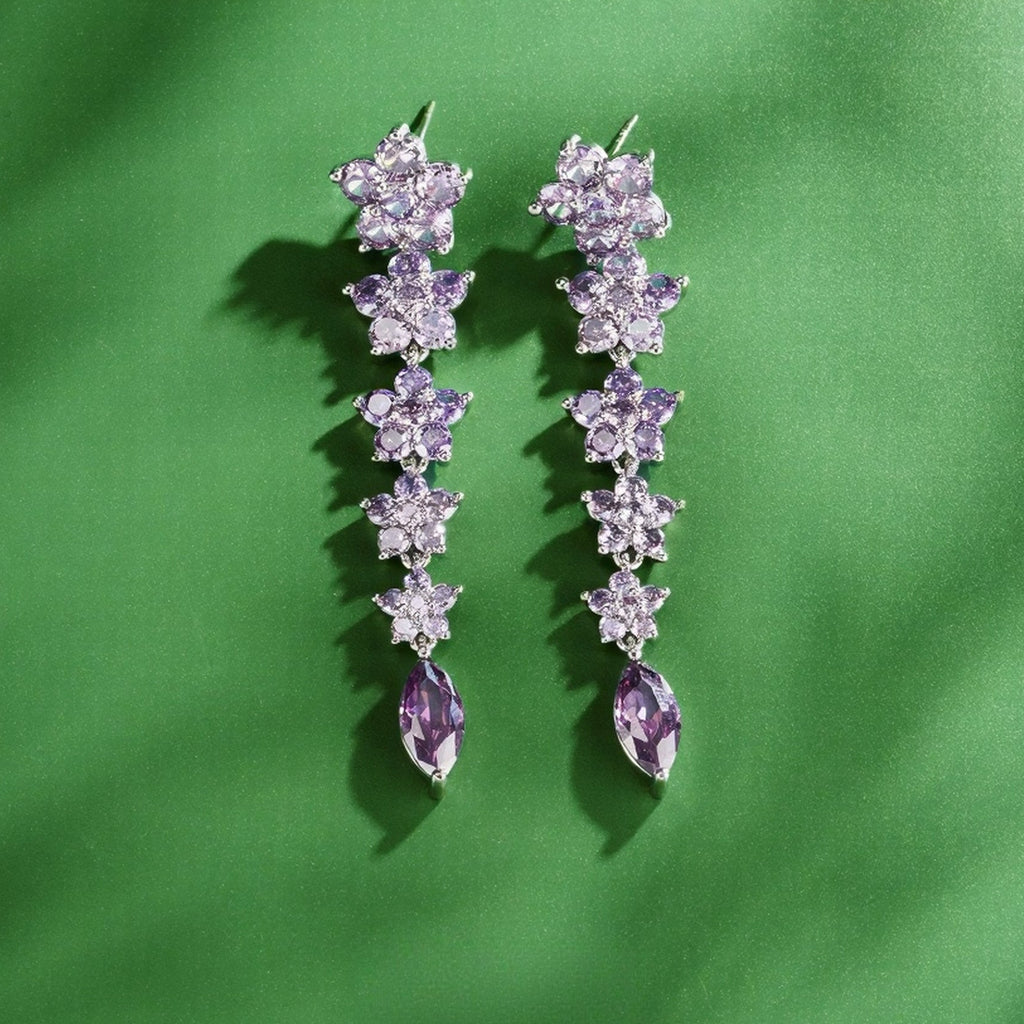 Amethyst Jasmine Drop Earrings