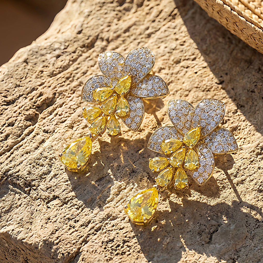 Golden Jasmine Bloom Earrings