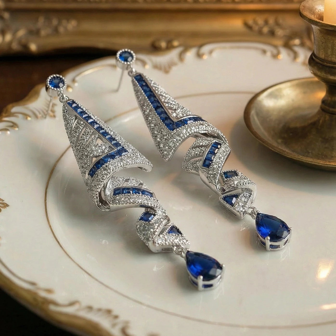 Sapphire Cascade Earrings