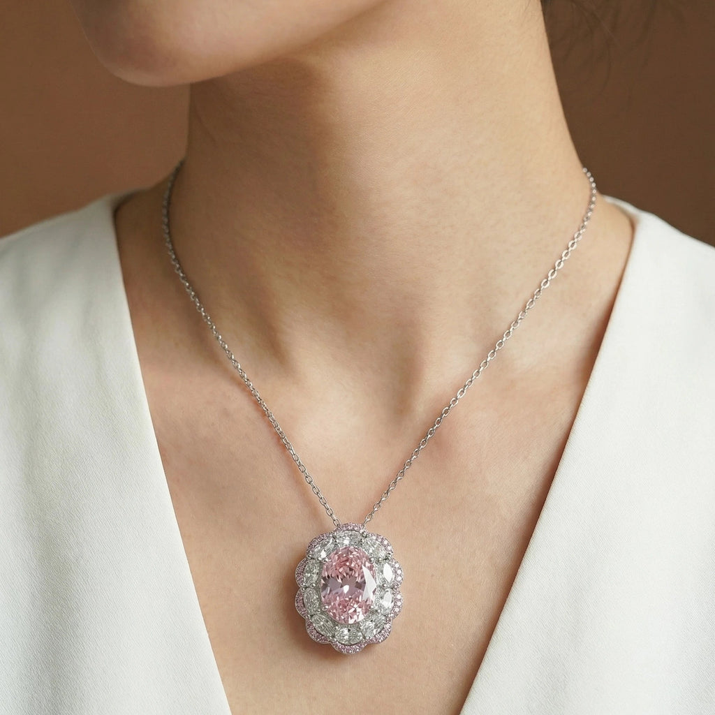 Blush Royale Halo Pendant