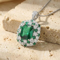 Imperial Emerald Halo Pendant