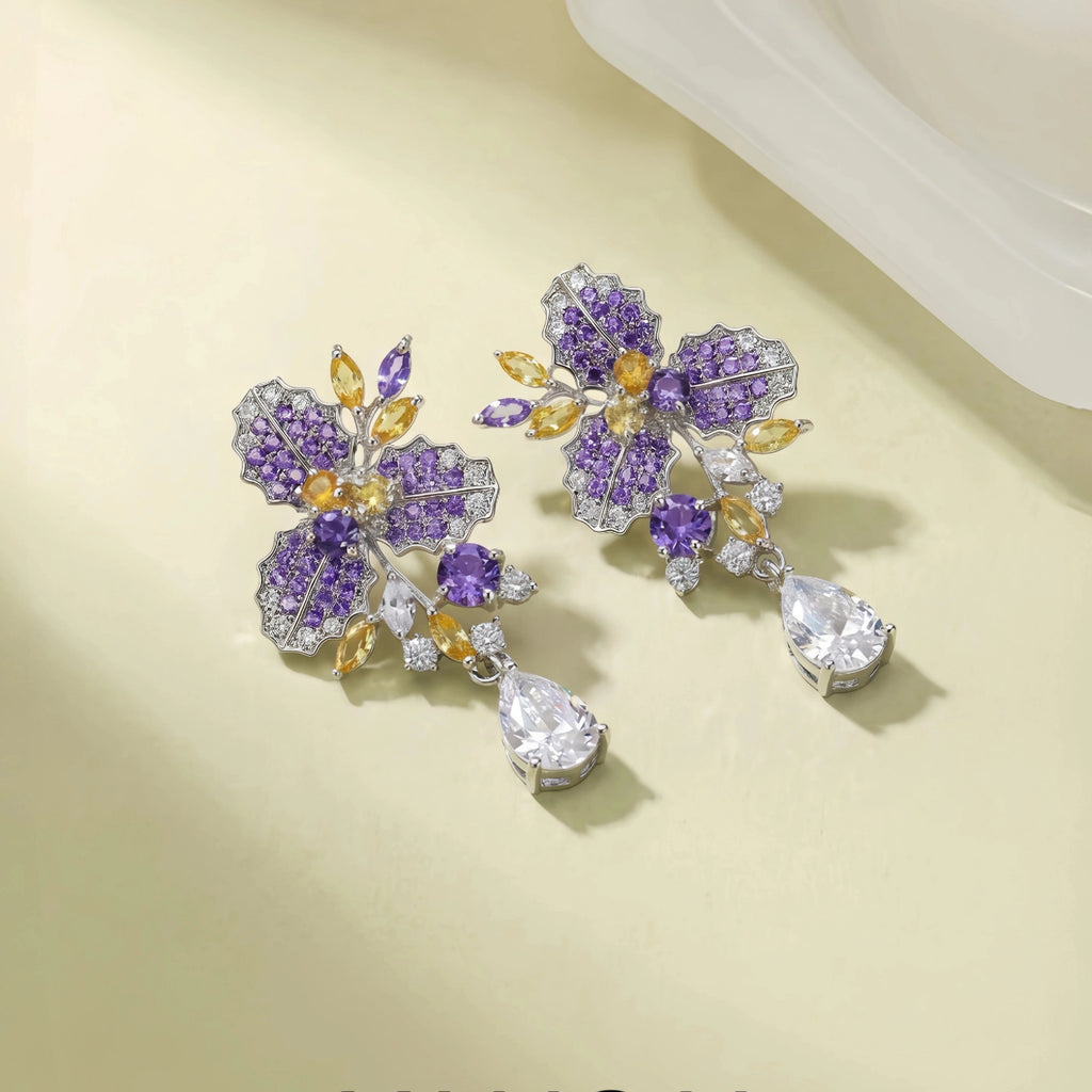 Violet Jasmine Blossom Earrings