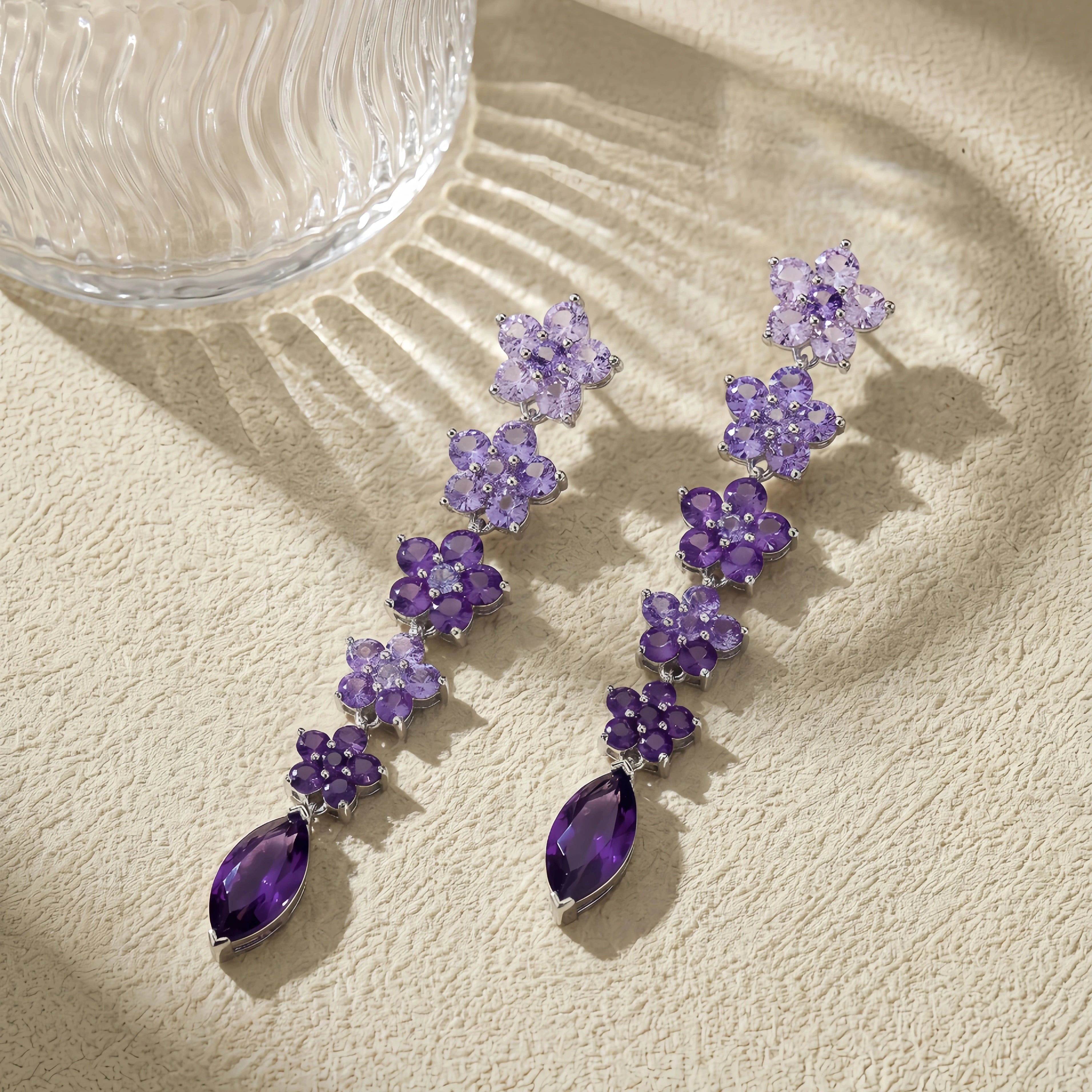Amethyst Jasmine Drop Earrings