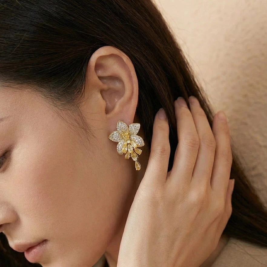 Golden Jasmine Bloom Earrings