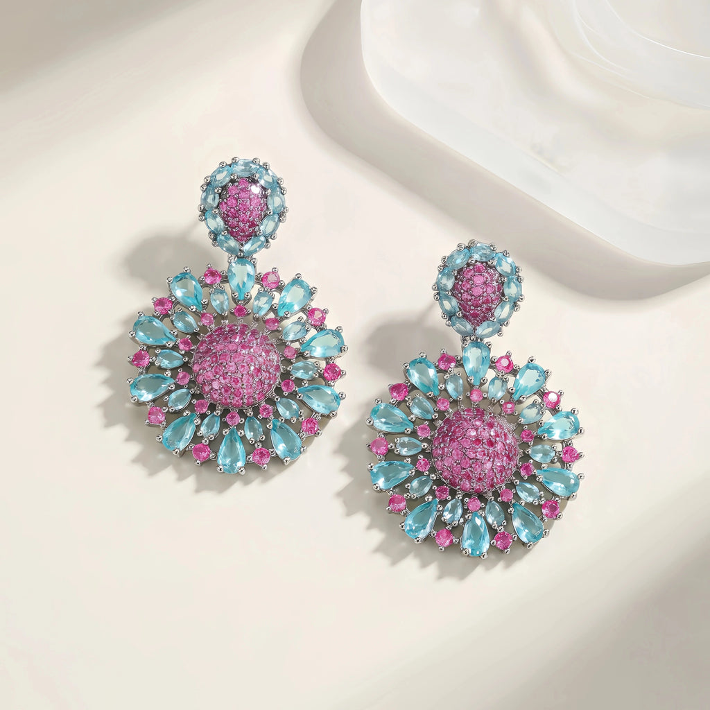 Rosé Azure Statement Earrings