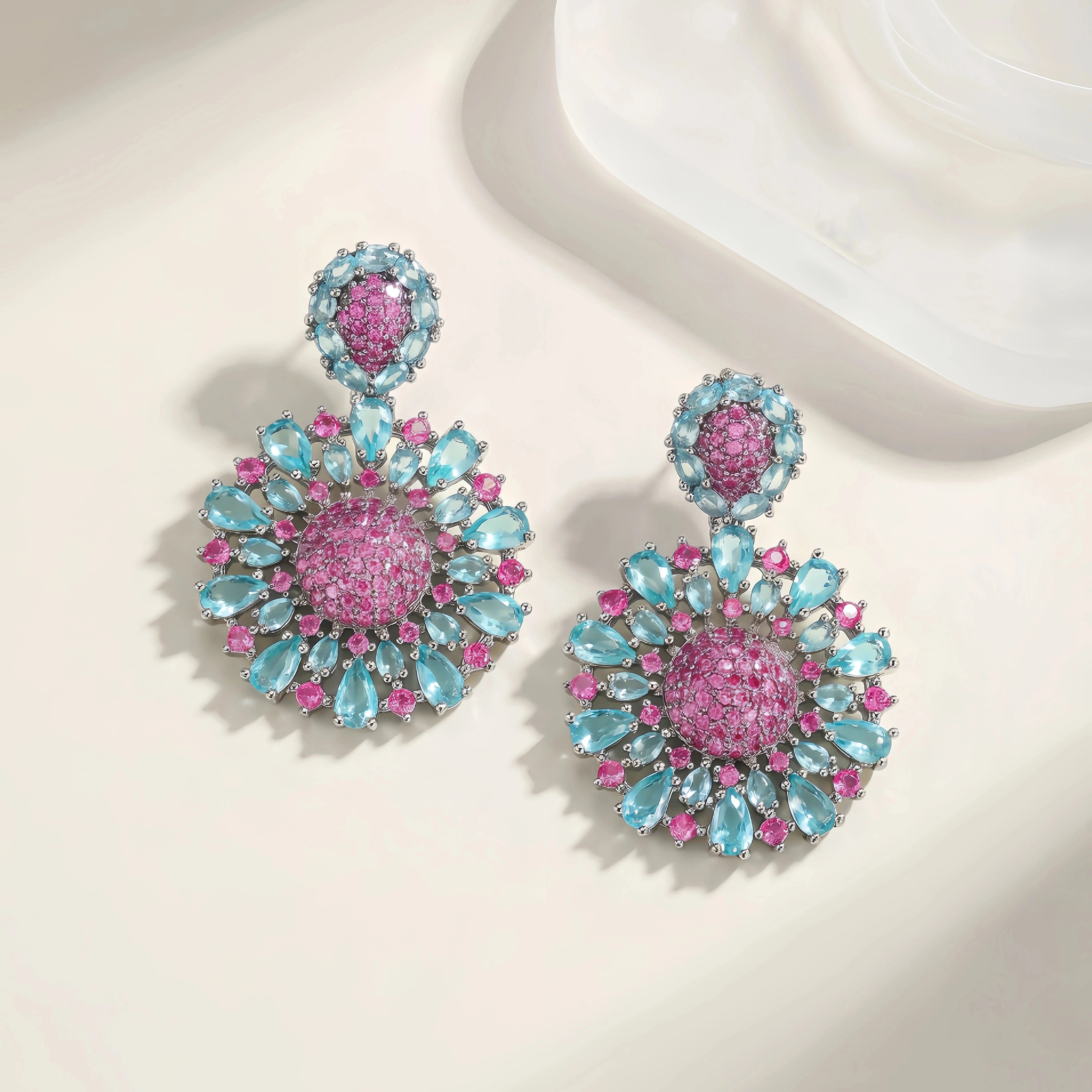 Rosé Azure Statement Earrings