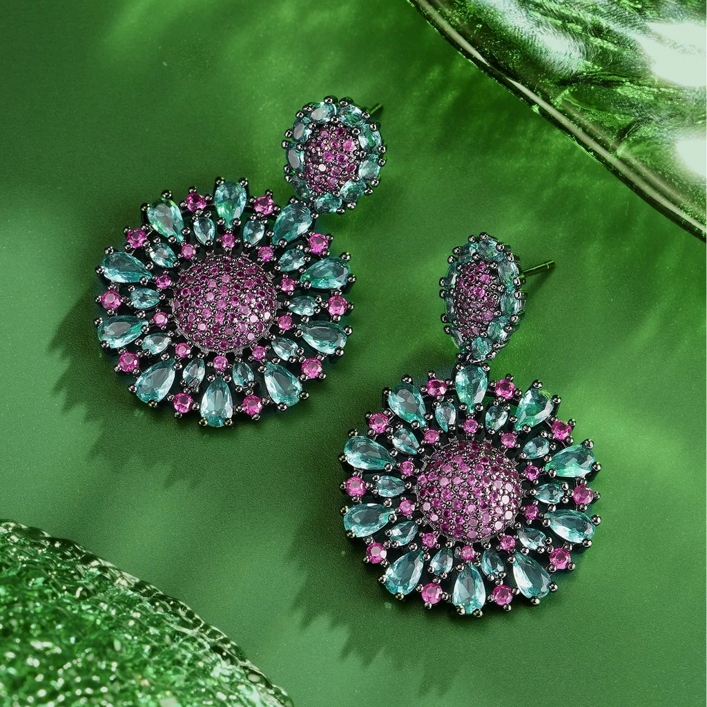 Rosé Azure Statement Earrings