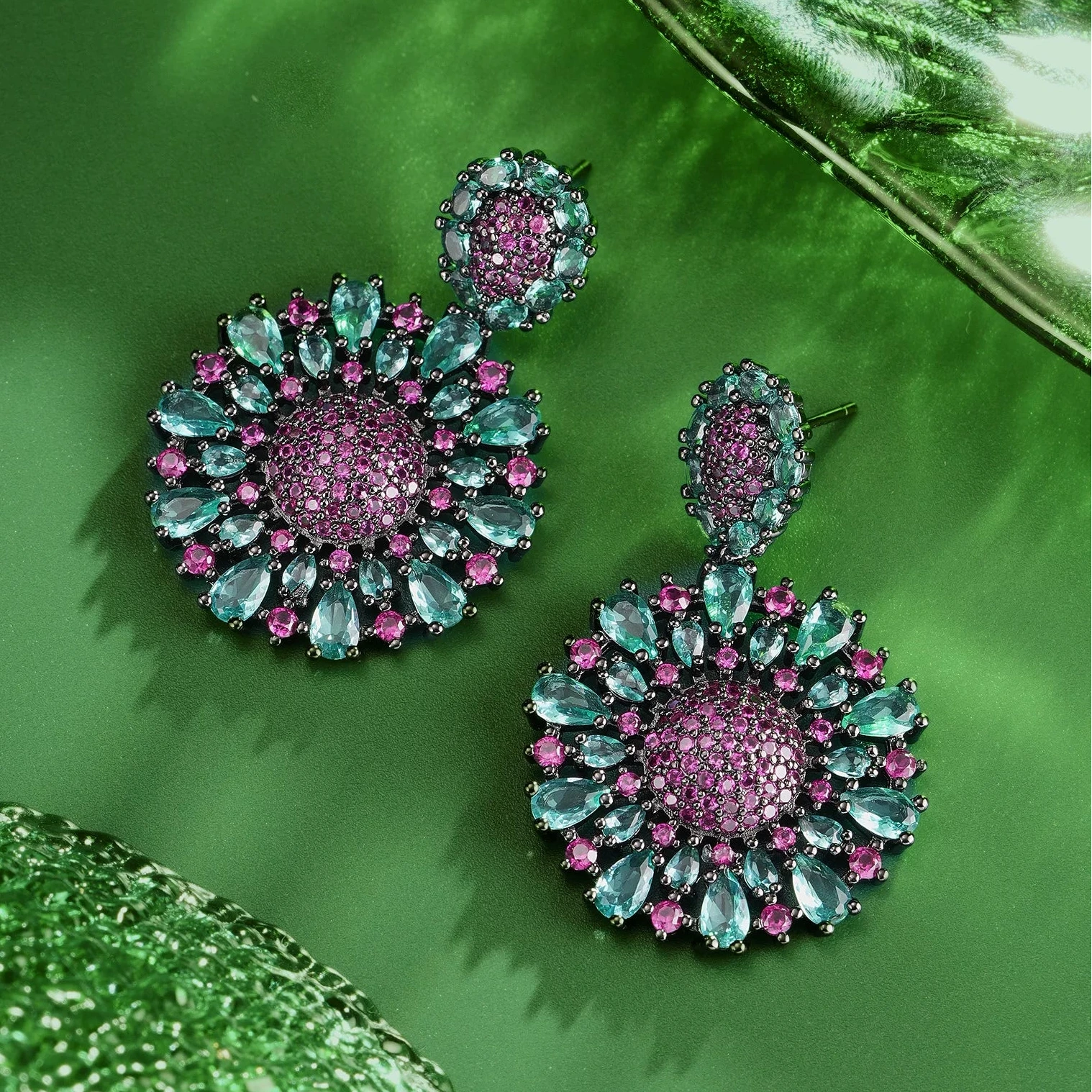 Rosé Azure Statement Earrings