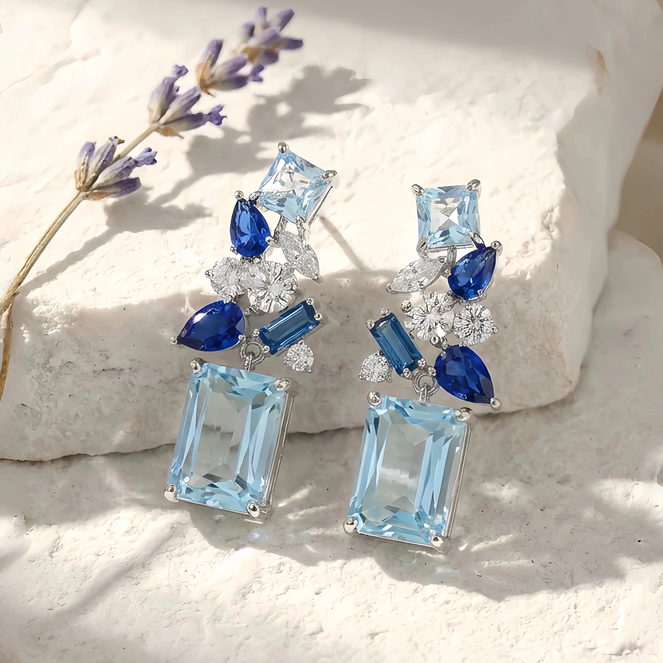 Azure Breeze Drop Earrings