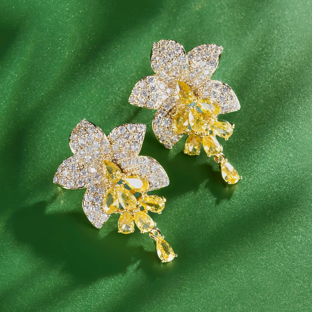Golden Jasmine Bloom Earrings
