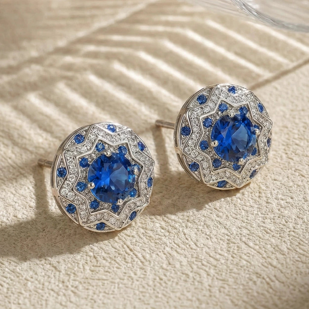Royal Sapphire Stud Earrings