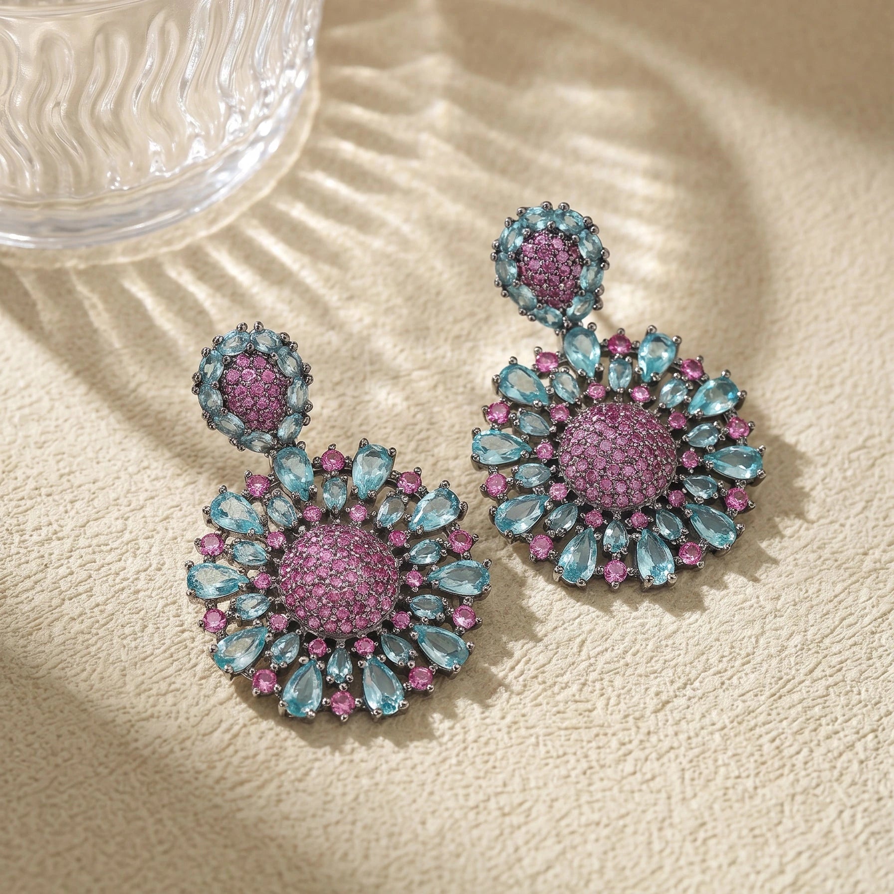 Rosé Azure Statement Earrings