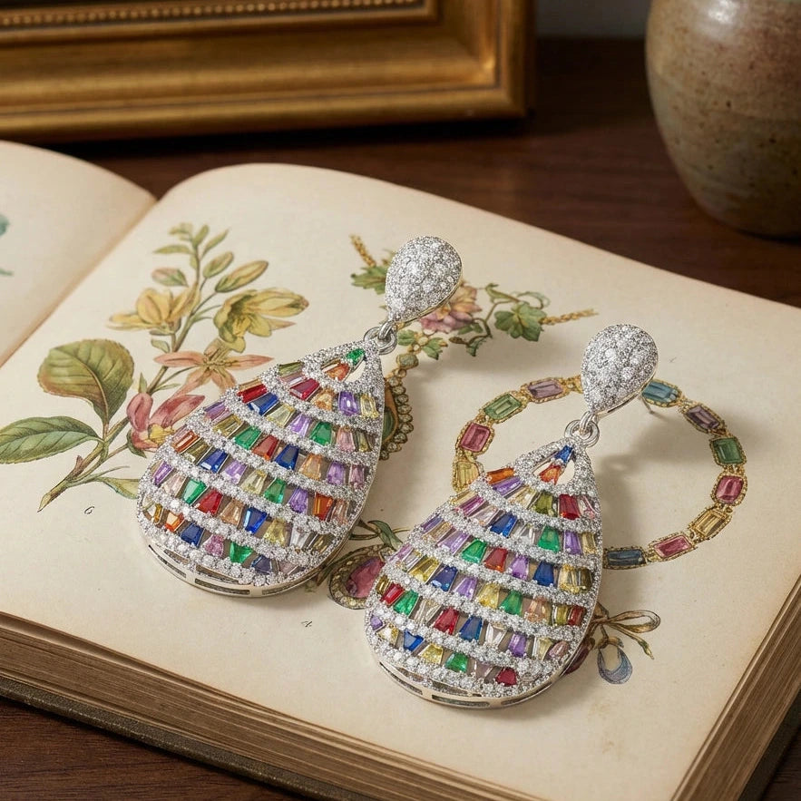 Rainbow Royale Statement Earrings